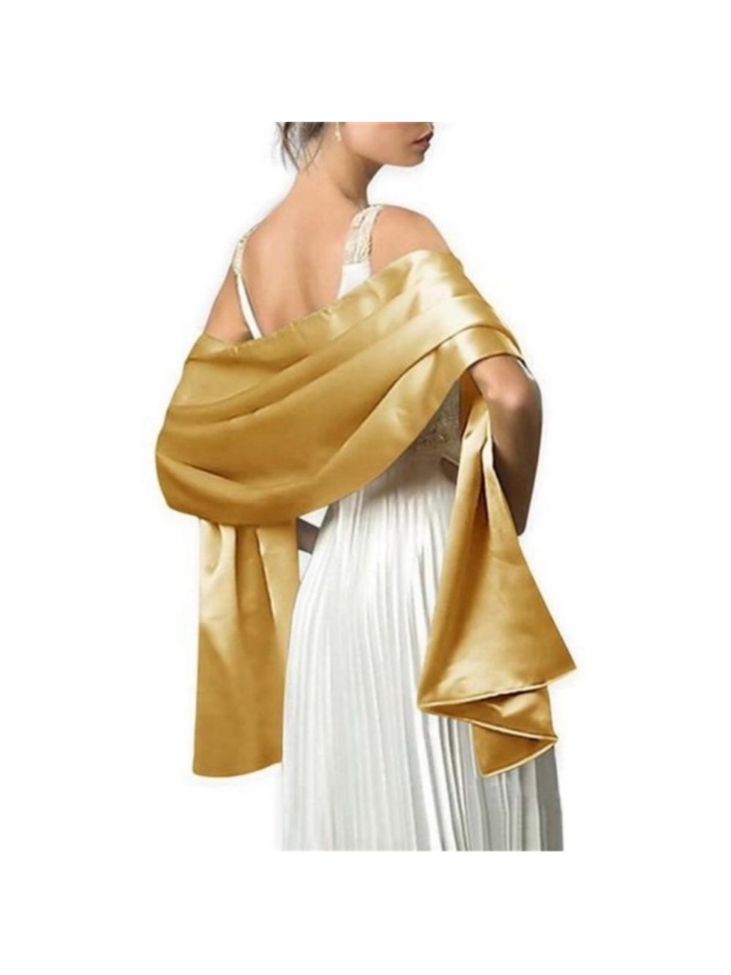 Women's Gold Shawl Wraps For Evening Dress Wedding Bridal Holiday Shawl Scarf